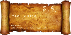 Petri Vulfia névjegykártya